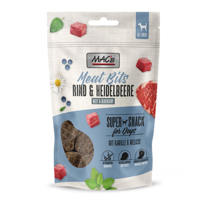 MACS-DOG-SNACK-BEEF-BLUEBERRY MAC'S DOG SNACK MEAT BITS ΜΕ ΒΟΔΙΝΟ & ΜΥΡΤΙΛΑ GF 90GR - Image 1