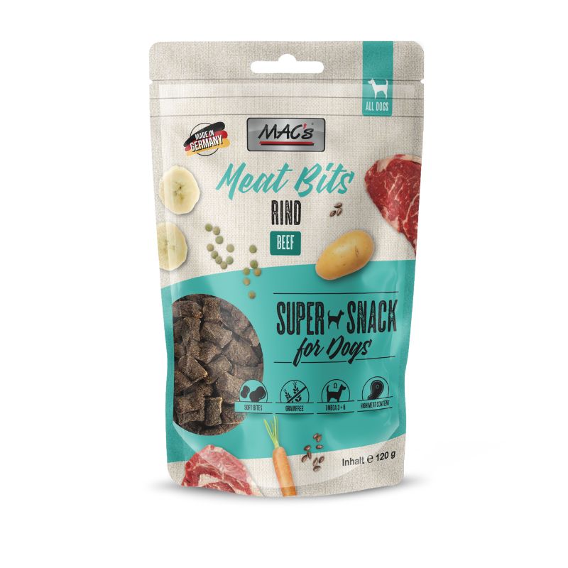 MACS-DOG-SNACK-BEEF MAC'S DOG SNACK MEAT BITS ΜΕ ΒΟΔΙΝΟ GF 120GR - Image 1
